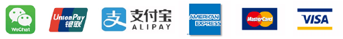 Wechat UniconPay ALIPAY AMERICANEXPRESS MasterCard VISA